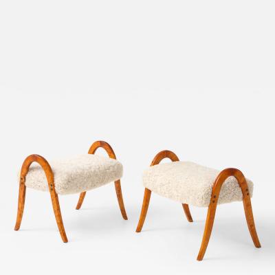 A Pair of Swedish Modernist stool Ca 1950s