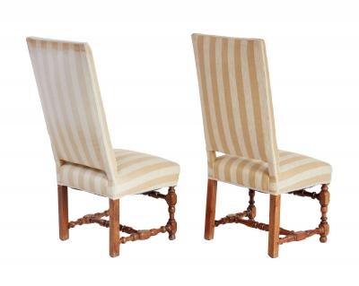 A Pair of Tall Back Upholstered Side Chairs