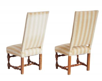 A Pair of Tall Back Upholstered Side Chairs