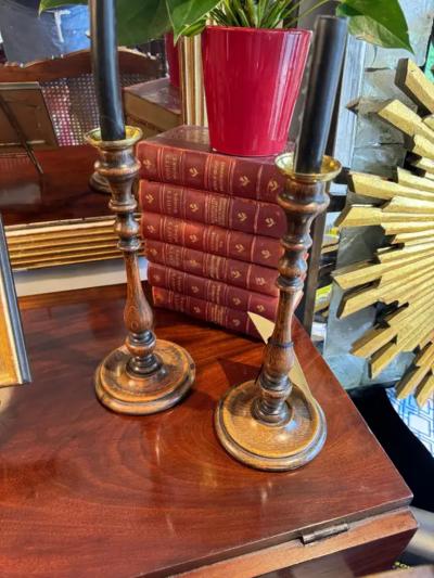 A Pair of Turned Candlesticks