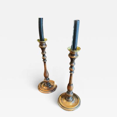 A Pair of Turned Candlesticks