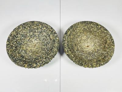 A Pair of Vintage Pebble Stone Concrete Planters