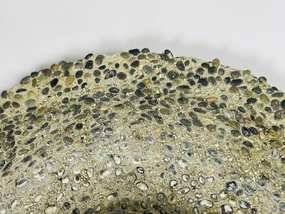 A Pair of Vintage Pebble Stone Concrete Planters