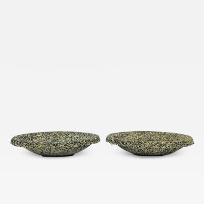 A Pair of Vintage Pebble Stone Concrete Planters