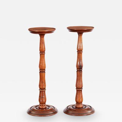 A Pair of Yew Wood Stands