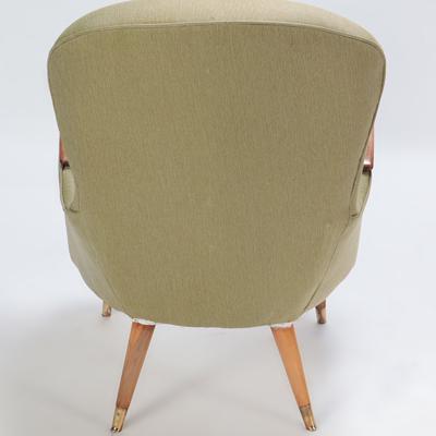 A Pair of restored Danish armchairs with rolled arms Circa 1950