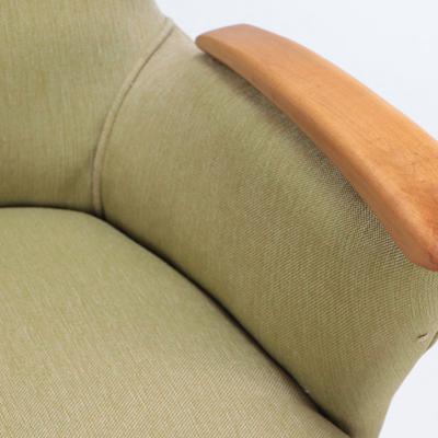 A Pair of restored Danish armchairs with rolled arms Circa 1950