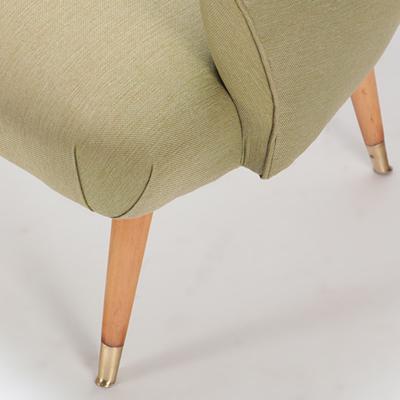 A Pair of restored Danish armchairs with rolled arms Circa 1950