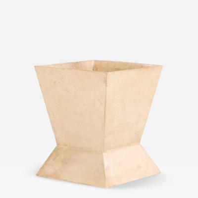 A Parchment Covered Geometric Waste Basket 