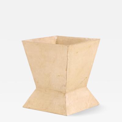 A Parchment Covered Geometric Waste Basket 