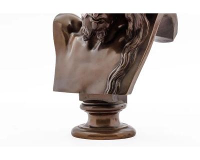 A Patinated Bronze Bust of Jesus Christ by Clesinger and Barbedienne 12 High