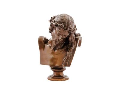 A Patinated Bronze Bust of Jesus Christ by Clesinger and Barbedienne 15 High