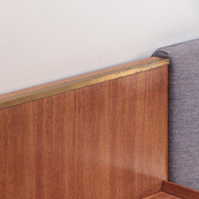 A Paul McCobb for Calvin Irwin upholstered king size teak headboard C 1950