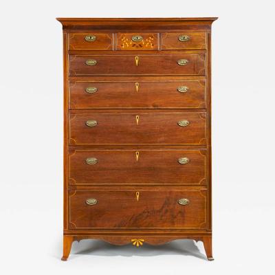 A Pennsylvania Inlaid Tall Chest of Drawers
