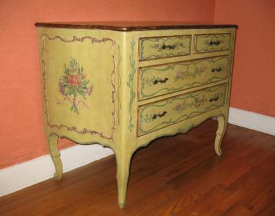 A Polychromed Painted Italian Commode