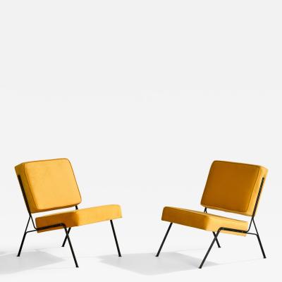 A R P Slipper Chairs with Iron and Velvet France 1953