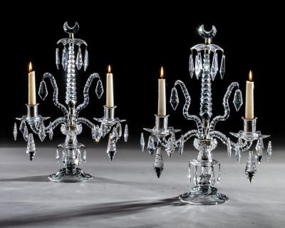 A RARE PAIR OF GEORGE III ROCOCO CANDELABRA