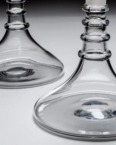A RARE PAIR OF PLAIN GEORGIAN SHIPS DECANTERS