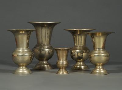 A RARE SERIES OF FIVE PAKTONG VASES