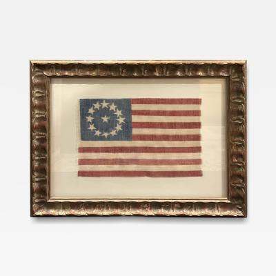 A RARE THIRTEEN STAR AMERICAN PARADE FLAG CIRCA 1875 1895 