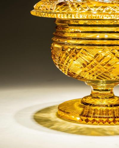 A RICHLY CUT AMBER BOWL