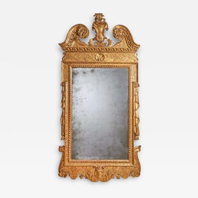 A Rare 18th Century George II Carved Cut Gesso and Giltwood Mirror Circa 1730