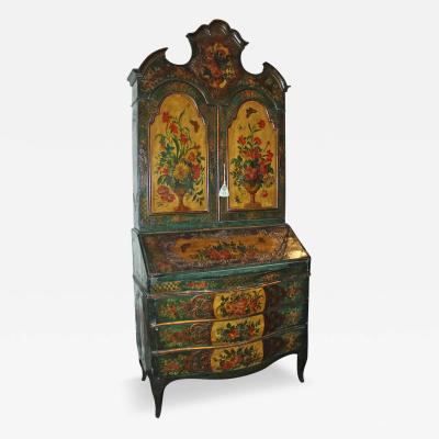 A Rare 18th Century Venetian Polychrome Secretaire