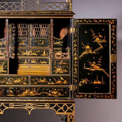 A Rare Chinese Chippendale George III cabinet on stand circa 1760 England