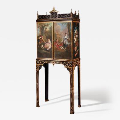 A Rare Chinese Chippendale George III cabinet on stand circa 1760 England