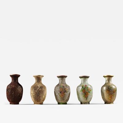 A Rare Chinese Demonstration Set How to Make Plique a Jour Vases