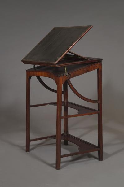 A Rare Early George III Mahogany Double Ratcheted Reading Cum Drawing Table