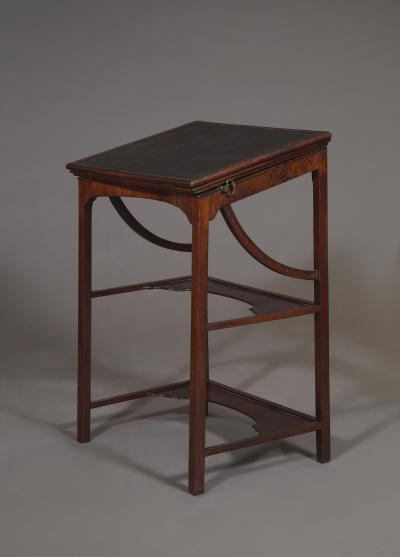 A Rare Early George III Mahogany Double Ratcheted Reading Cum Drawing Table