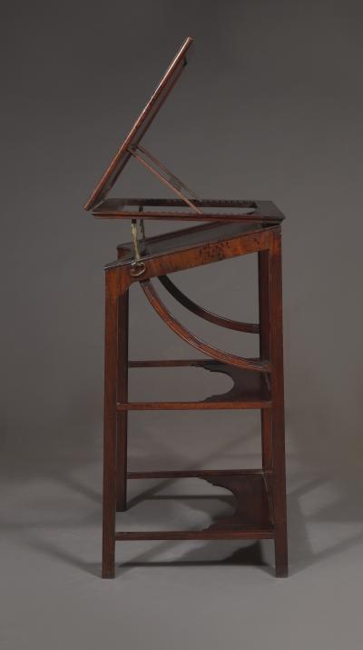 A Rare Early George III Mahogany Double Ratcheted Reading Cum Drawing Table