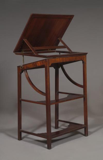 A Rare Early George III Mahogany Double Ratcheted Reading Cum Drawing Table