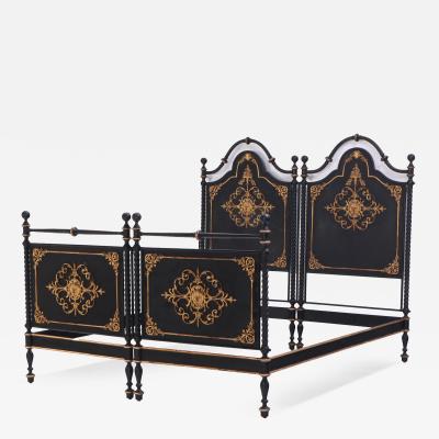 A Rare Italian Gilt Zinc Decorated Iron King Bed C 1870 