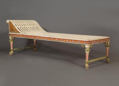 A Rare Lectus Form Painted Day Bed In The Manner Of H E Freund