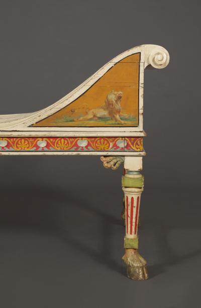 A Rare Lectus Form Painted Day Bed In The Manner Of H E Freund