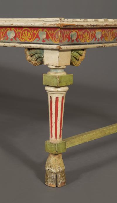 A Rare Lectus Form Painted Day Bed In The Manner Of H E Freund