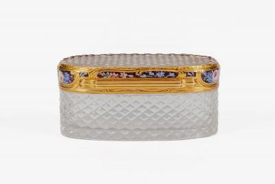 A Rare Louis XVI Gold and Enamel Rock Crystal Snuff Box Rothschild Provenance