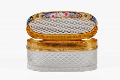 A Rare Louis XVI Gold and Enamel Rock Crystal Snuff Box Rothschild Provenance
