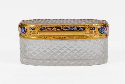 A Rare Louis XVI Gold and Enamel Rock Crystal Snuff Box Rothschild Provenance