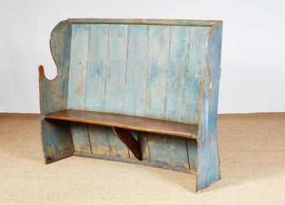 A Rare Original West Country Blue Painted Settle