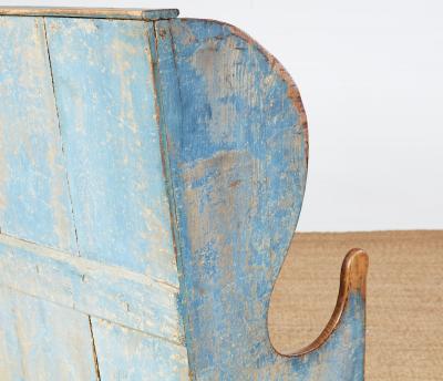 A Rare Original West Country Blue Painted Settle