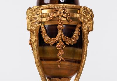 A Rare Pair of French Ormolu Mounted Blue John Vases Candlesticks C 1870