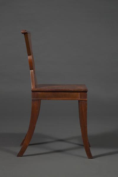 A Rare Pair of Regency Mahogany Hourglass Form Hall Chairs