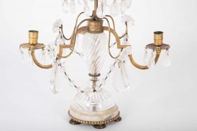 A Rare Pair of Swedish Rock Crystal Crystal Candelabra