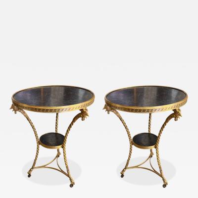 A Rare Pair of early 19th Century Neoclassical Gu ridons or Side Tables