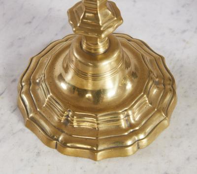 A Rare Set of Four Louis XIV Brass Candlesticks c 1690