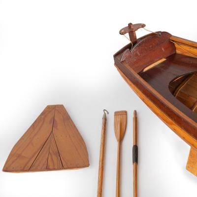 A Rare Welsh Pitch Pine and Mahogany Model of an Award Winning Rowing Boat