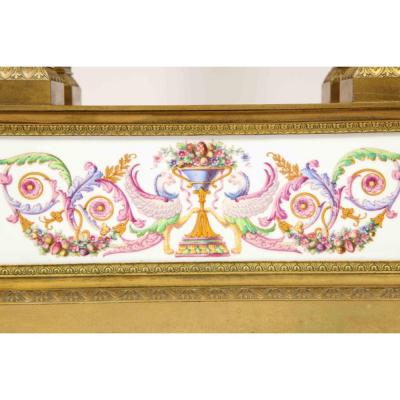 A Rare and Exquisite French Ormolu and Porcelain Clock attributed to Deniere